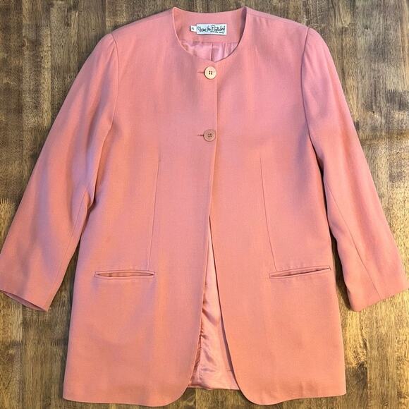 Diane Von Furstenberg Women’s Vintage Wool Blazer Union Made In USA Pink Size 12 - Picture 3 of 10